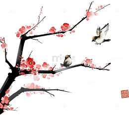 春暖花开红色杜鹃花