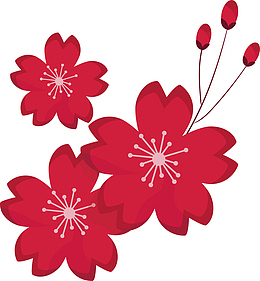 烂漫樱花花朵矢量素材