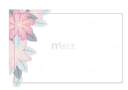 美丽花朵明信片标签