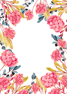 鲜花边框矢量插画