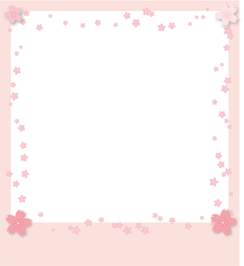 春天粉色花朵边框