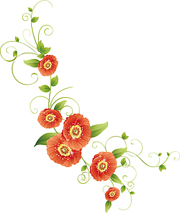 水彩花朵矢量图