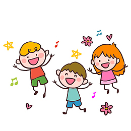 孩子在唱歌简笔画