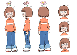 女孩的正反面侧面和表情合集