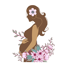矢量孕妇花卉