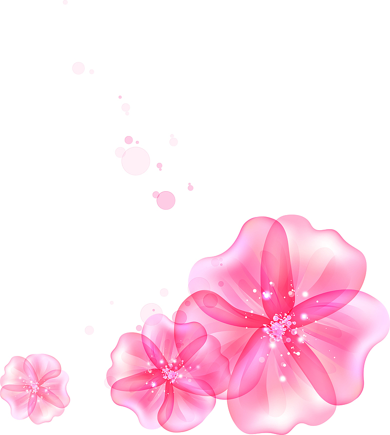 梦幻粉色花朵图