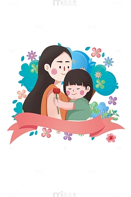 感恩母亲节卡通背景