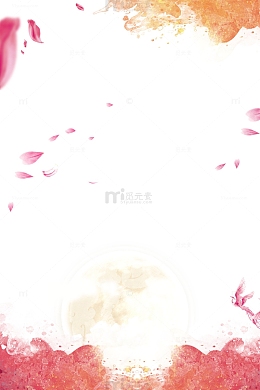 母亲节海报水墨手绘边框