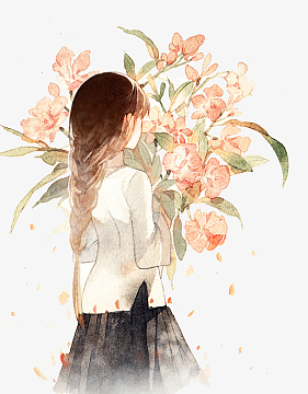 动漫女生背影