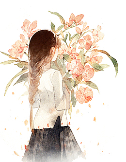 动漫女生背影