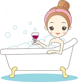 卡通洗浴女生
