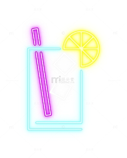 彩色梦幻霓虹灯鸡尾酒