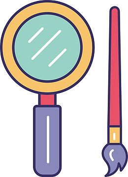 商务学习办公文具小元素放大镜毛