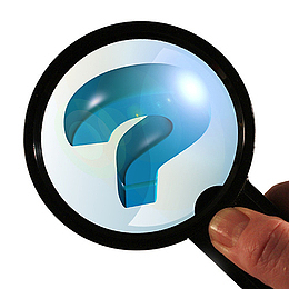 问号放大镜卡通图