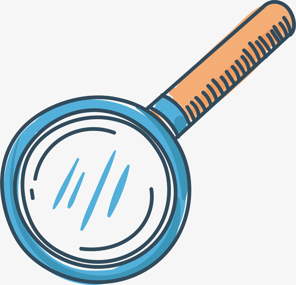 卡通手绘放大镜免抠素材