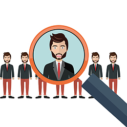 扁平化矢量招聘人员素材