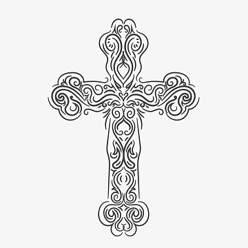 手绘创意十字架花纹