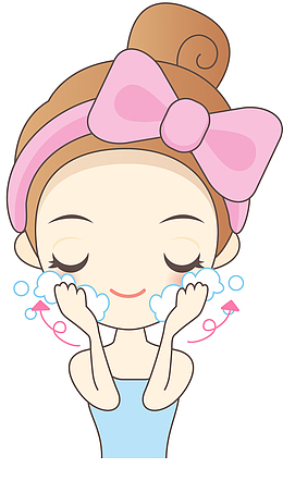卡通洗脸女孩