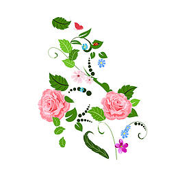 玫瑰花装饰素材图案