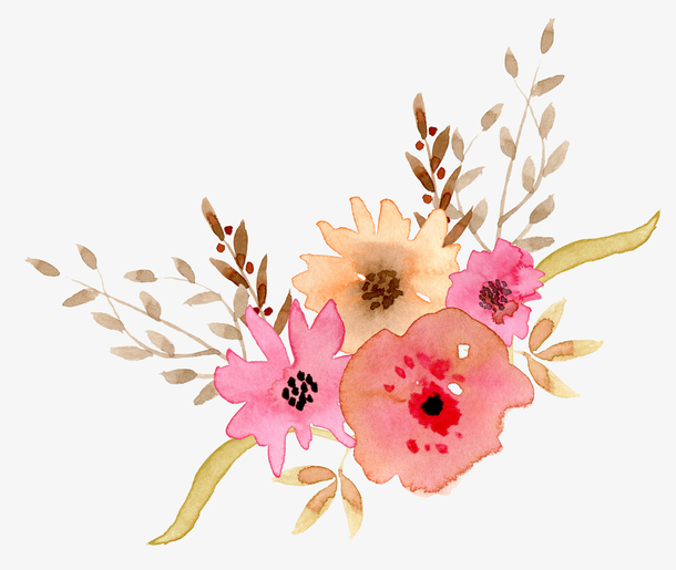 小清新手绘 水彩花朵免抠素材免费下载_觅元素51yuansu.com