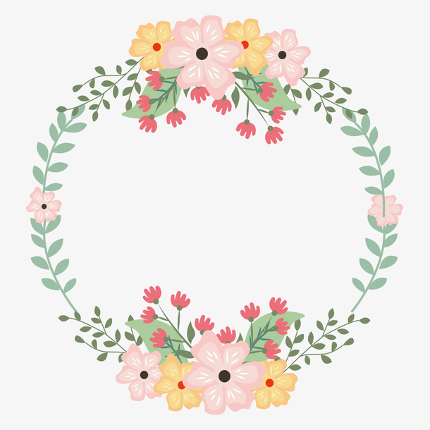 手绘母亲节插画花朵装饰边框