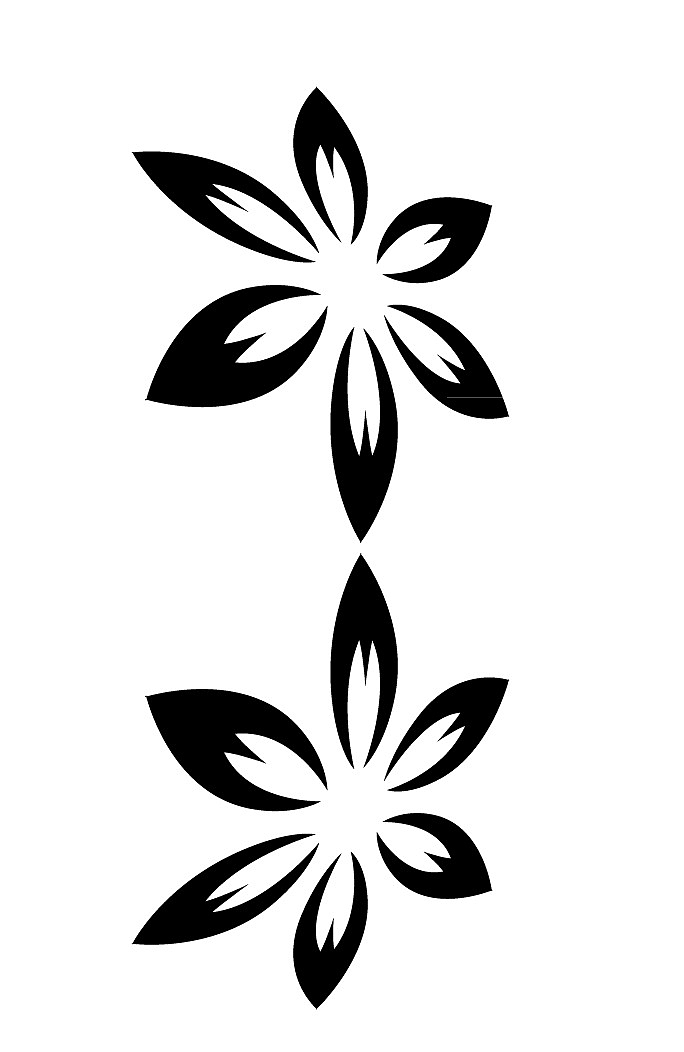 黑色花朵纹身图案