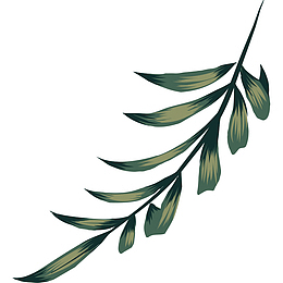 清凉夏日插花绿植树叶矢量素材