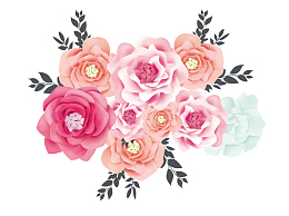手绘画3D微立体花朵装饰