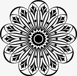 简易黑色瑶族花纹图