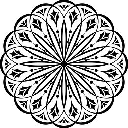 黑色螺旋花纹装饰图