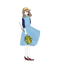 戴帽子的小女孩