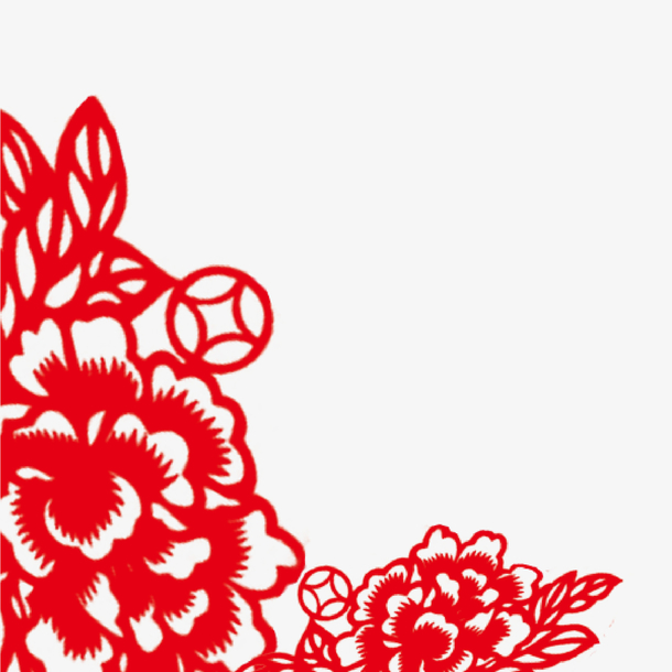 花朵剪纸素材