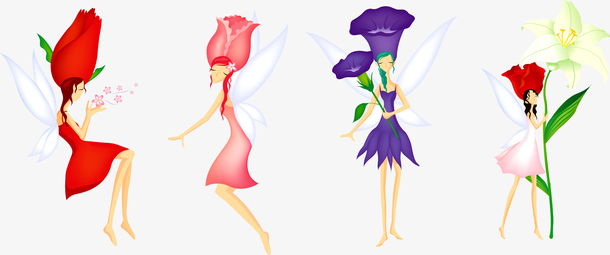 美女花朵免抠素材免费下载_觅元素51yuansu.com