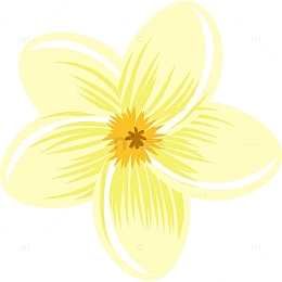 清凉黄色花朵插花矢量素材