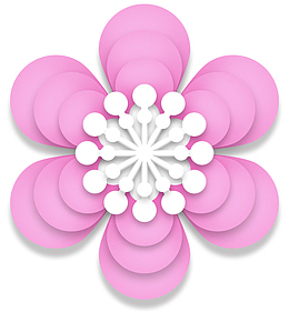 微立体剪纸花朵元素