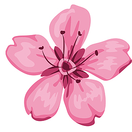 手绘桃花节桃花花朵素材