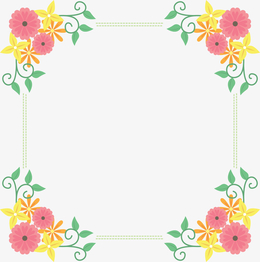 小红花圆形边框