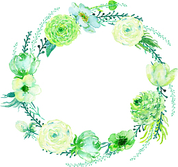 浅绿色花朵花环