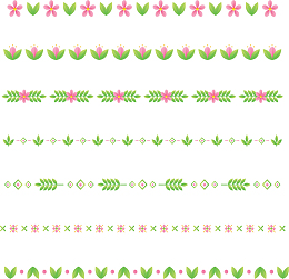 粉红花朵树叶分隔栏