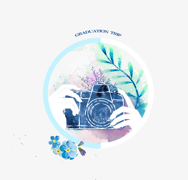 清新唯美手绘青春旅行图标素材免费下载_觅元素