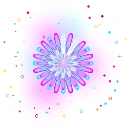唯美星空幻想流体渐变绽放的花朵
