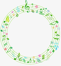 绿色树木装饰图案音符