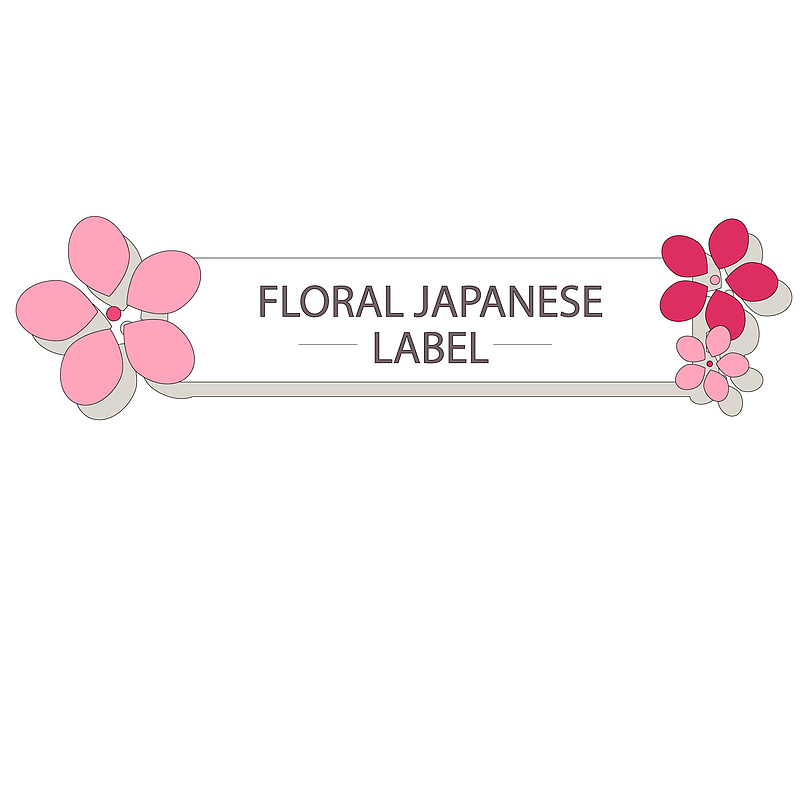 樱花装饰标签设计