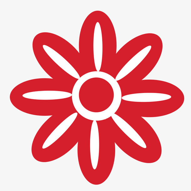 红色创意花朵图标