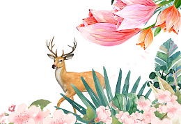 免抠卡通手绘动物园的麋鹿