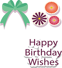 绿色蝴蝶结生日卡