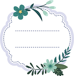 蓝色花朵装饰框