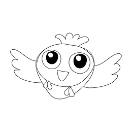 可爱大眼小鸟简笔画