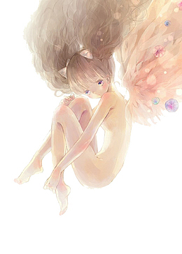粉色赤裸女孩