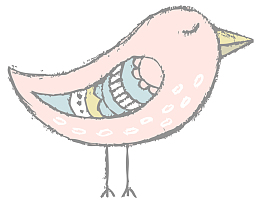 粉红色小鸟手绘图